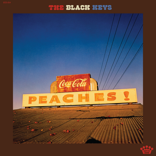 Image of Front Cover of LP - NEW/NEW - THE BLACK KEYS, Peaches! (Warner Bros; 93624823575, UK 2026, 140g White vinyl), , The Black Keys Peaches! is the Akron duo s fourteenth studio album (their sixth since 2019), a visceral and raw 10-song collection described by singer Dan Auerbach as the band s  most natural record  since their 2002 debut, The Big Come Up. In similar DIY spirit, the album was recorded with all musicians playing in the same room with few overdubs, and is the first record mixed entirely by