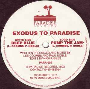 Image of Front Cover of 12" - /VG - EXODUS TO PARADISE, Pump The Jam / Deep Blue (Paradise Records; PARA 002, UK 1993), ,  - 1646220S