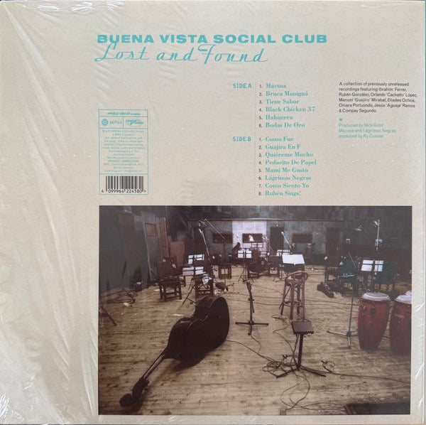 Image of Back Cover of LP - NEW/NEW - BUENA VISTA SOCIAL CLUB, Lost And Found (BMG; 964224581, UK 2026 Reissue, Booklet), , Lost and Found (2015) is a posthumous compilation album by the Buena Vista Social Club, released nearly two decades after their landmark 1997 debut. Features core members such as Ibrahim Ferrer, Compay Segundo, Omara Portuondo, Rub n Gonz lez, and Eliades Ochoa. This new lacquer cut is pressed on 180g vinyl. - 2016320C