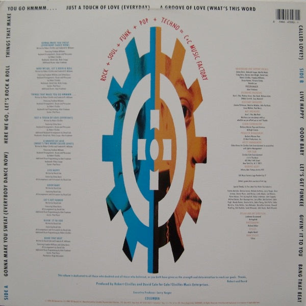 Image of Back Cover of LP - VG/VG - C & C MUSIC FACTORY, Gonna Make You Sweat (Columbia; C 47093, US 1990), ,  - 1616373C