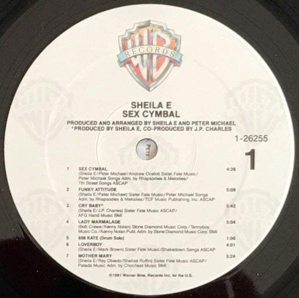 Image of Label Cover of LP - VG/VG - SHEILA E., Sex Cymbal (Warner Bros. Records; 9-26255-1, US 1991, Company Inner), A few superficial scuffs to disc.,  - 1616374C