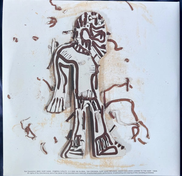 Image of Back Cover of 2xLP - NEW/NEW - EARL SWEATSHIRT AND MIKE AND SURF GANG, POMPEII // UTILITY (10k & Tan Cressida & Surf Gang Records; 10029LPI, UK 2026, Gatefold, Gumby Green Vinyl), , POMPEII // UTILITY unites two kindred spirit rappers from opposite coasts within SURF GANG s world-building genius. Structured as a true double album   MIKE on one side, Earl on the other   POMPEII // UTILITY unfolds through a rotating cast of side quests and characters from within its shared creative ecosystem. - 19360