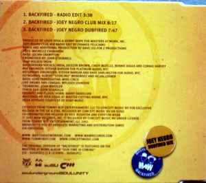 Image of Back Cover of CD - VG+/VG+ - MASTERS AT WORK FEATURING INDIA, Backfired (Joey Negro Club & Dubfired Mixes) (suSU; CDsuSU4, UK 2002, CD Single Case, Insert), ,  - 1636168E
