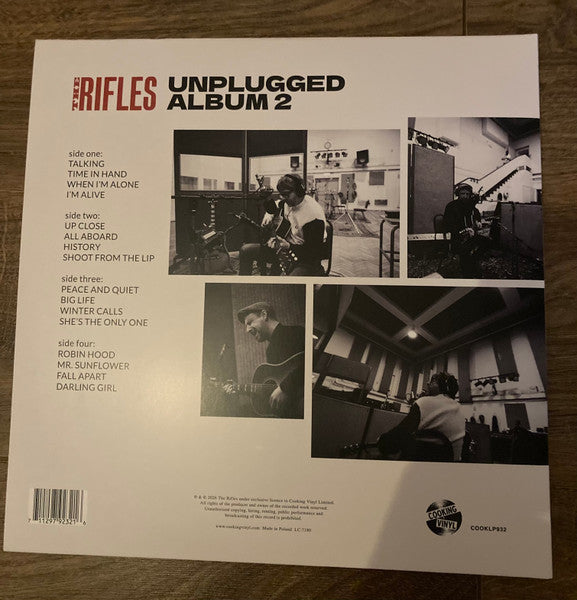 Image of Back Cover of 2xLP - VG+/VG+ - THE RIFLES, Unplugged Album 2 (Cooking Vinyl; COOKLP932, UK & Europe 2026, Gatefold, 2 Inners, Clear Cream Vinyl), ,  - 1646163S