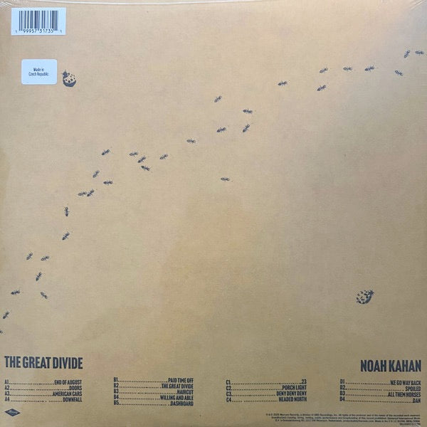 Image of Back Cover of 2xLP - NEW/NEW - NOAH KAHAN, The Great Divide (Island; 5731735, UK 2026, 2 Inners, Poster, Beer Bottle Translucent), , The Great Divide, the highly anticipated new album from 2x Grammy Nominee Noah Kahan. A reflection on Noah s past, his now-complicated relationship to family, friends, his native Vermont, as well as the disconnect and distance that silence and unspoken truths create between people. - 3156146S