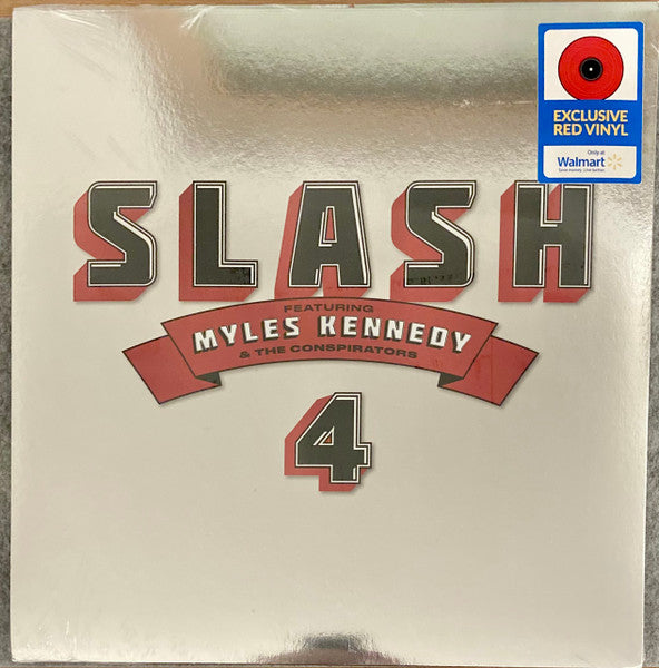 Image of Front Cover of LP - VG+/VG+ - SLASH FEATURING MYLES KENNEDY & THE CONSPIRATORS, 4 (BMG; 538696011, Worldwide 2022, Sleeve in Mirrorboard Slipcase, Inner & Insert, Guitar Pick, Red Vinyl), Still In Opened Shrinkwrap,  - 3246119S