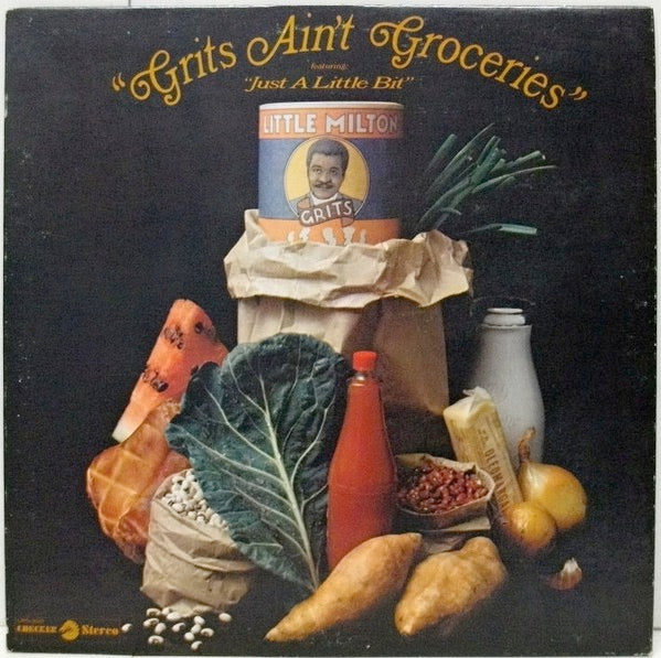 Image of Front Cover of LP - G+/VG - LITTLE MILTON, Grits Ain't Groceries (Featuring "Just A Little Bit") (Checker; LPS-3011, US 1969, Promo, Pasteback Sleeve, Stereo), Bottom seam tapped. Light marks to disc.,  - 1616392C