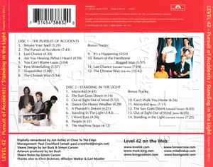 Image of Back Cover of 2xCD - VG/VG+ - LEVEL 42, The Pursuit Of Accidents / Standing In The Light (Polydor; 543 883-2, Europe 2000, Jewel Case, Booklet), ,  - 1636176E