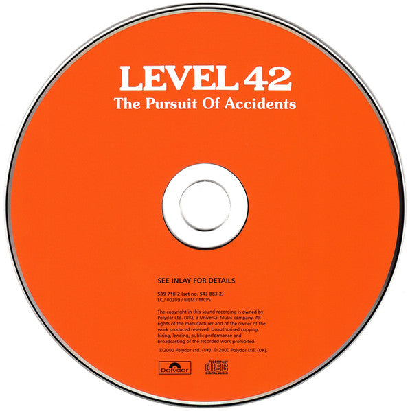 Image of Label Cover of 2xCD - VG/VG+ - LEVEL 42, The Pursuit Of Accidents / Standing In The Light (Polydor; 543 883-2, Europe 2000, Jewel Case, Booklet), ,  - 1636176E