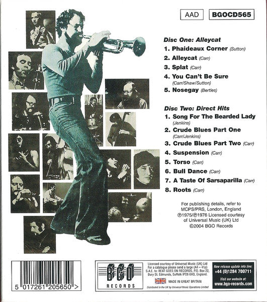 Image of Back Cover of 2xCD - EX/EX - NUCLEUS, Alleycat / Direct Hits (BGO Records; BGOCD565, UK 2004 Reissue), ,  - 1656150S