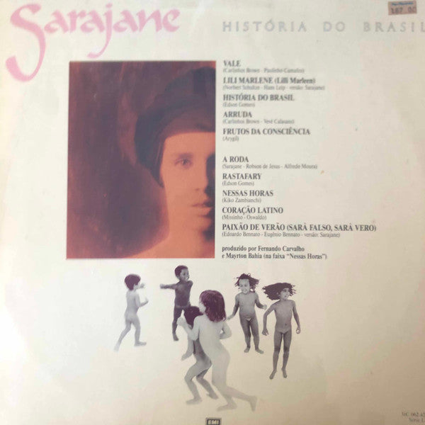 Image of Back Cover of LP - G+/G+ - SARAJANE, Hist ria Do Brasil (EMI; 31C 062 422188, Brazil 1987, Insert), Cover torn on loading side, edge and ring wear. Moisture damage to insert.,  - 1646122S