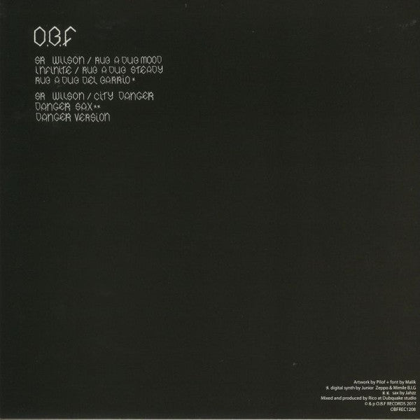 Image of Back Cover of 12" - VG/G+ - O.B.F. FEAT SR. WILSON AND INFINITE, Rub A Dub Mood / City Danger (O.B.F. Records; OBFREC1208, France 2017, Picture Sleeve), Lots of superficial marks, plays fine. Ringwear on sleeve, general storage wear.,  - 1616513C