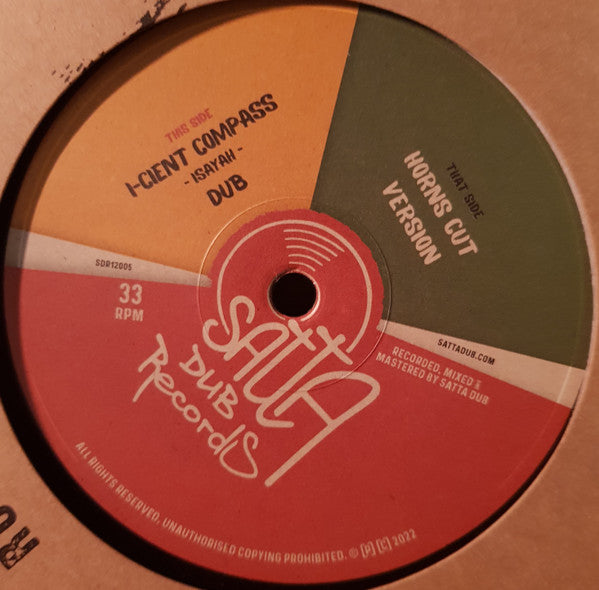 Image of Label Cover of 12" - VG+/VG+ - ISAYAH, I-Cient Compass (Satta Dub Records; SDR12005, Germany , Company Sleeve), ,  - 1616516C