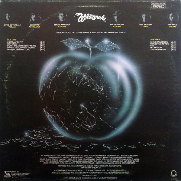 Image of Back Cover of LP - VG/VG - WHITESNAKE, Come An' Get It (Liberty; 14C 062-83134, Greece 1981), ,  - 1626329E