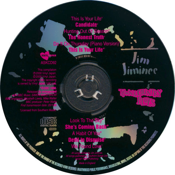 Image of Label Cover of CD - VG+/VG - JIM JIMINEE, Town & Country Blues (Vinyl Japan; ASKCD92, UK 2000, Jewel Case, Booklet), Light scratches but plays fine,  - 1636265E