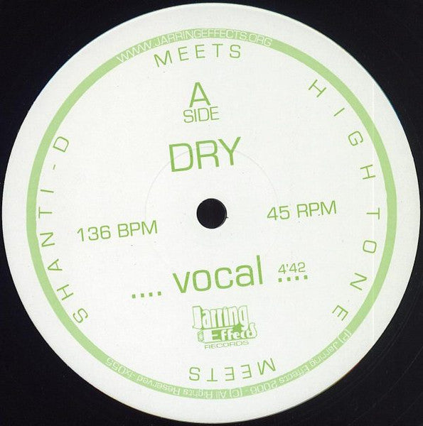 Image of Front Cover of 10" - /VG - HIGH TONE MEETS SHANTI-D, Dry (Jarring Effects; FX 055, France 2006), ,  - 1646322S