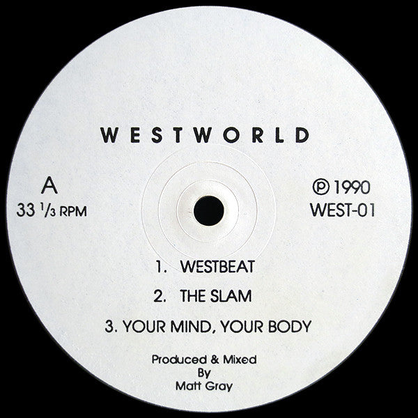 Image of Front Cover of 12" - /VG - WESTWORLD, Westbeat / Dreamworld (; WEST-01, UK 1990, Plain Sleeve), light marks only. highlighter pen on label,  - 1746055S