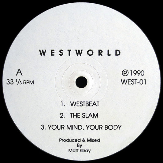 Image of Front Cover of 12" - /VG - WESTWORLD, Westbeat / Dreamworld (; WEST-01, UK 1990, Plain Sleeve), light marks only. highlighter pen on label,  - 1746055S