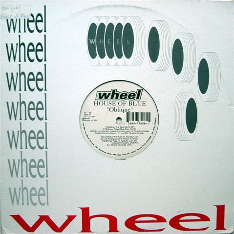 Image of Front Cover of 12" - VG+/G+ - HOUSE OF BLUE, Oblique (Wheel Records; W - 08, US 1993), Marks on side B, plays VG/VG+. Sleeve still in opened shrinkwrap.,  - 1746087S