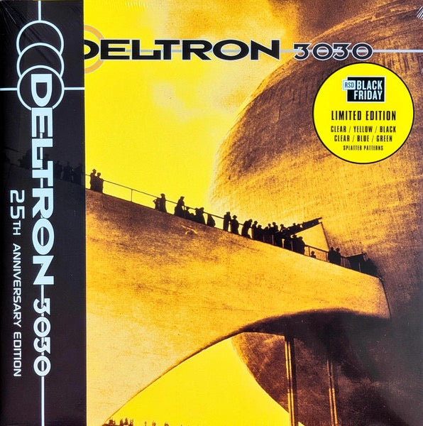 Image of Front Cover of 2xLP - NEW/NEW - DELTRON 3030, Deltron 3030 (Bulk Recordings; DEL75050-LP, US 2025 Reissue, Clear / Yellow / Black Splatter Vinyl, Clear / Blue / Green Splatter Vinyl, Del the Funky Homosapien), , Deltron 3030 is in fact a concept album, taking the listener on a paranoid journey set in a dystopian year 3030 dealing with viruses, the apocalypse, an oppressive government, and a war waged against a huge company called the Corporate Bank of Time that rules the universe. - 2156091S