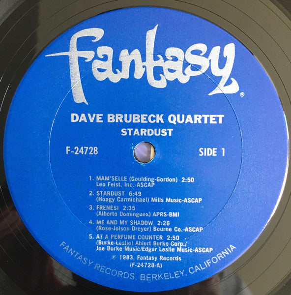 Image of Label Cover of LP - VG+/VG+ - THE DAVE BRUBECK QUARTET FEATURING PAUL DESMOND, Stardust (Fantasy; F-24728, US 1983, Gatefold), Light ringwear on sleeve.,  - 1726112E