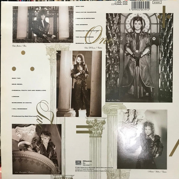 Image of Back Cover of LP - VG+/VG - QUEENSR CHE, Rage For Order (EMI America Grey Labels; AML 3105, UK 1986, Inner With Square Corners), Strong VG, Lightest of wispy marks, Glossy disc, Clean sleeve. ,  - 1716280C
