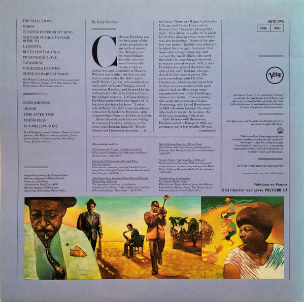Image of Back Cover of 2xLP - VG+/VG+ - BEN WEBSTER / COLEMAN HAWKINS, Tenor Giants (Verve Records; 2610 046, France 1979 Reissue, Gatefold, 2 Inners), ,  - 1726147E