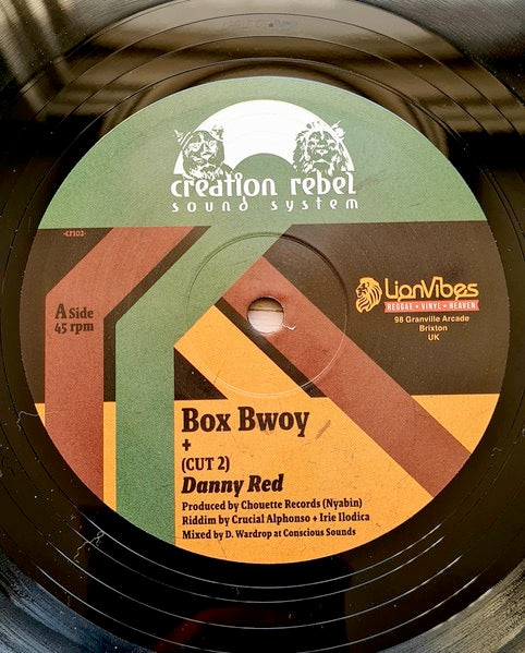 Image of Front Cover of 10" - /VG - DANNY RED, Box Bwoy (Creation Rebel Sound System; CR102, UK 2022), ,  - 1716334C