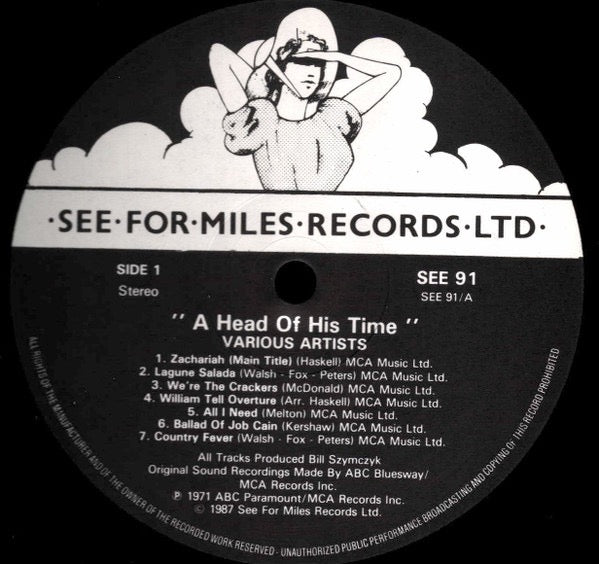 Image of Label Cover of LP - VG/VG - VARIOUS, A Head Of His Time (Music From The First Electric Western "Zachariah") (See For Miles Records Ltd.; SEE 91, UK 1987), Strong VG,  - 1716287C