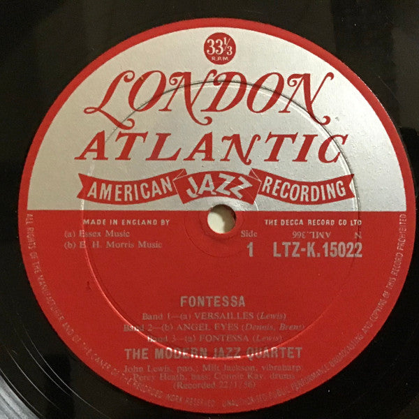 Image of Label Cover of LP - VG/VG - THE MODERN JAZZ QUARTET, Fontessa (London Records; LTZ-K15022, UK , Laminated Front Sleeve), ,  - 1726153E