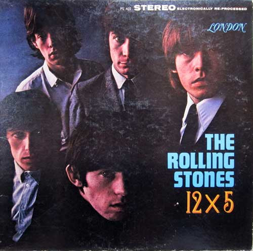 Image of Front Cover of LP - VG/VG - THE ROLLING STONES, 12 X 5 (London Records Boxed Blue Labels With Made In USA Under Cat No. ; PS 402, US 1966 Reissue, Pasteback Sleeve With White Stereo On Front, Stereo, Monarch Pressing), A few light marks, Glossy disc, Sleeve intact, Light wear to edges. ,  - 1716349C