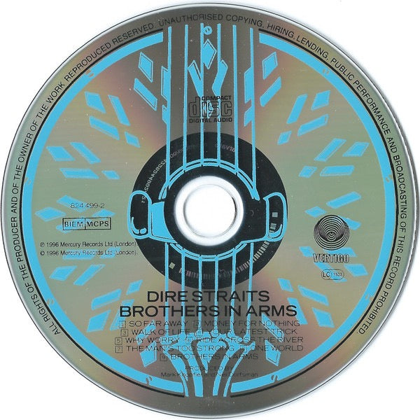 Image of Label Cover of CD - NEW/NEW - DIRE STRAITS, Brothers In Arms (Vertigo; 8244992, Europe 1996 Reissue, Remastered), , Fifth studio album by the British rock band. First released in 1985, the album features the singles 'So Far Away', 'Money for Nothing', 'Brothers in Arms', 'Walk of Life' and 'Your Latest Trick'. - 1736144E