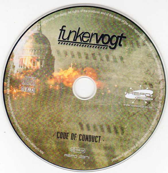 Image of Label Cover of CD - VG/VG+ - FUNKER VOGT, Code Of Conduct (RepoRecords; REPO 037I, Germany 2017, Digipak, Booklet), Tear Damage To Sleeve At Booklet Insert,  - 1736103E