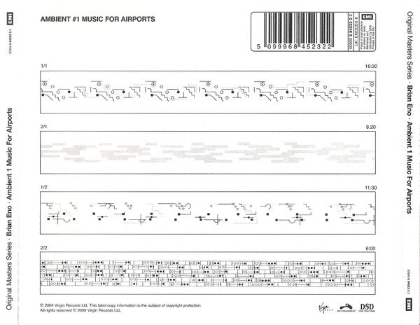 Image of Back Cover of CD - NEW/NEW - BRIAN ENO, Ambient 1 (Music For Airports) (EMI; ENOCDX6, Europe 2015 Reissue, Remastered), ,  - 1736100E