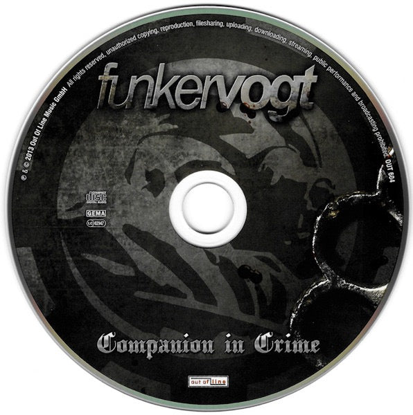 Image of Label Cover of 2xCD - VG/VG+ - FUNKER VOGT, Companion In Crime (Out Of Line; OUT 604 | 605, Germany 2013, Double Digipak, Booklet), Slight Shelf Wear,  - 1736104E