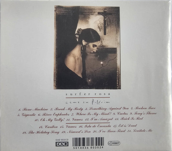 Image of Back Cover of CD - NEW/NEW - PIXIES, Surfer Rosa (4AD; GAD803CD, Europe Reissue, Card Sleeve, Insert), ,  - 1716462C