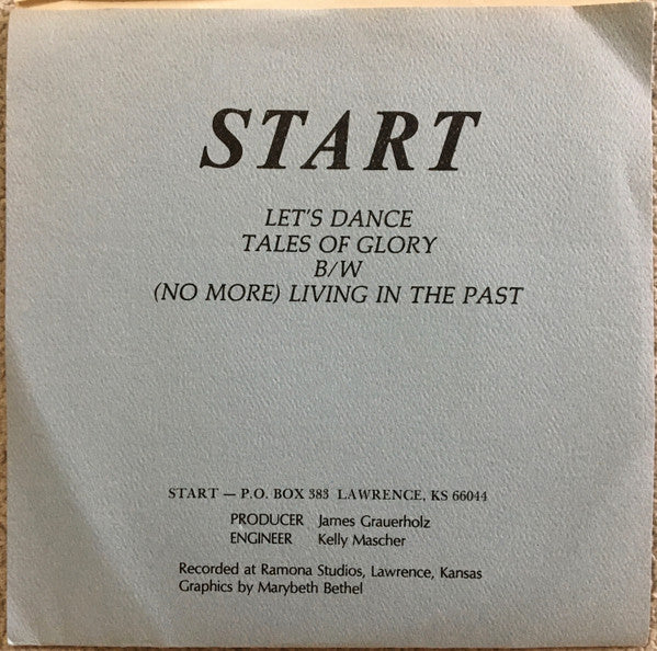 Image of Back Cover of 7" EP - VG+/VG+ - START, Tales Of Glory E.P. (L-Ert Records ; none, US 1981, Fold Over Sleeve, Insert, Insert Taped To Plain Inner Sleeve), Strong VG+ Throughout,  - 1726348E