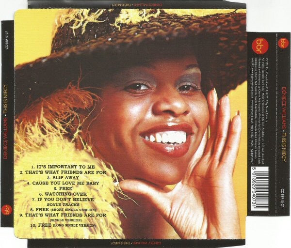 Image of Back Cover of CD - VG+/VG+ - DENIECE WILLIAMS, This Is Niecy (Big Break Records; CDBBR 0107, UK 2012 Reissue, Super Jewel case), ,  - 3616005C