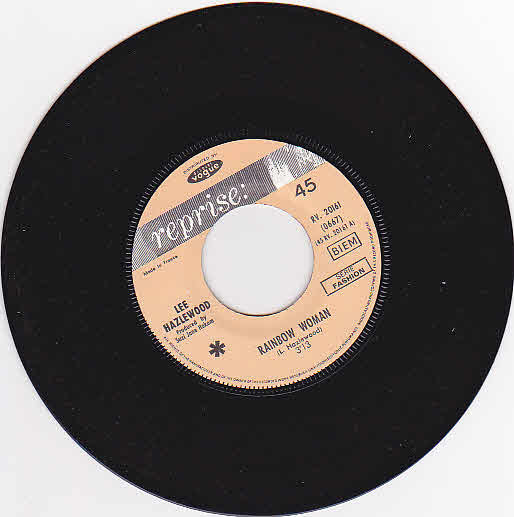 Image of Label Cover of 7" - G+/VG - LEE HAZLEWOOD, Rainbow Woman (Reprise Records ; RV. 20161, France 1968, Picture Sleeve), Writing On Front Sleeve,  - 1726328E