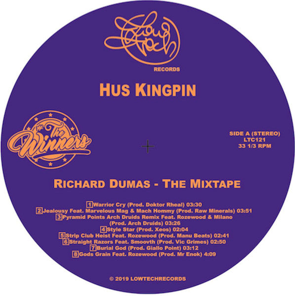 Image of Label Cover of LP - VG/VG+ - HUS KINGPIN, Richard Dumas: The Mixtape (Lowtechrecords; LTC121, US 2019), Sleeve has small split at top edge, some light wear at others,  - 1716539C