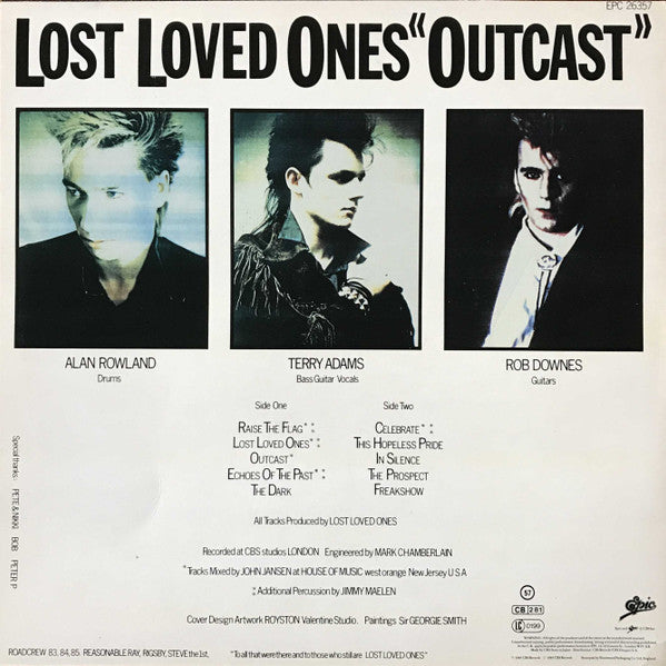Image of Back Cover of LP - VG/VG - LOST LOVED ONES, Outcast (Epic; EPC 26357, Europe 1985, CB 281 Price Code), ,  - 1716452C