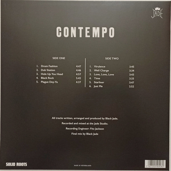 Image of Back Cover of LP - VG+/VG+ - BLACK JADE, Contempo (Solid Roots; SOR004, Netherlands 2025 Reissue), ,  - 1716563C