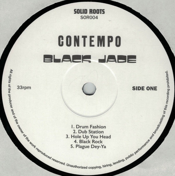 Image of Label Cover of LP - VG+/VG+ - BLACK JADE, Contempo (Solid Roots; SOR004, Netherlands 2025 Reissue), ,  - 1716563C
