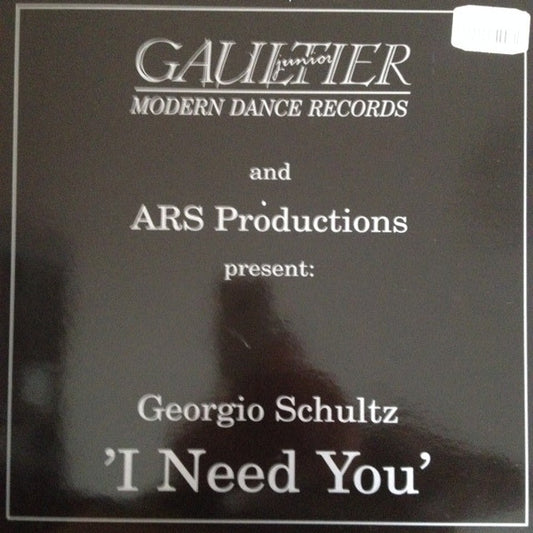 Image of Front Cover of 12" - VG/VG - GEORGIO SCHULTZ, I Need You (ARS Productions; ARS 3770, Belgium 1993), Writing On Label. Label bubbled. light marks only,  - 1746253S