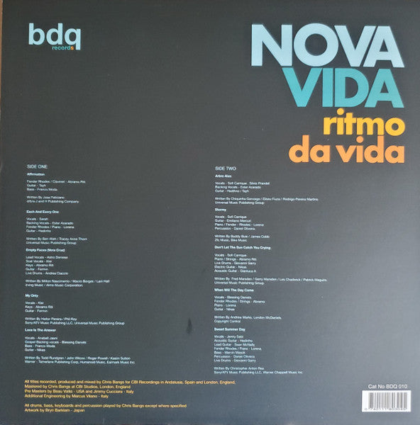 Image of Back Cover of LP - VG+/VG - NOVA VIDA, Ritmo Da Vida (BDQ Records; BDQ 010, UK & Europe 2024), ,  - 1716609C