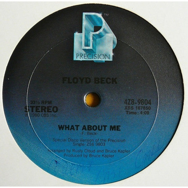 Image of Back Cover of LP - VG/VG - FLOYD BECK, Party Is The Solution / What About Me (Precision; 4Z8-9804, US 1980), ,  - 1726375E