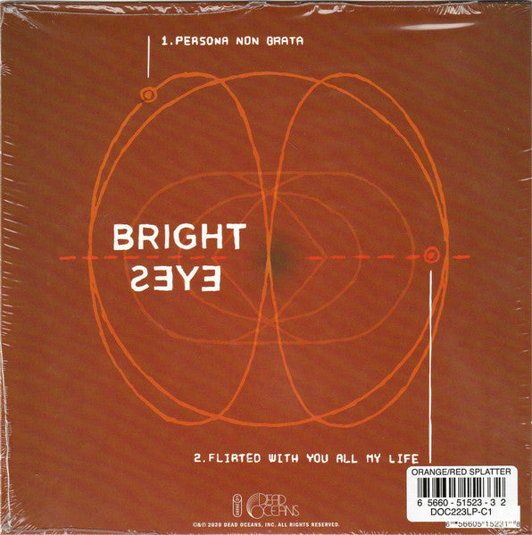 Image of Back Cover of 7" - VG+/VG+ - BRIGHT EYES, Persona Non Grata (Dead Oceans; DOC223LP-C1, US 2020, Insert, Orange Translucent With Opaque Red Splatter), ,  - 1756243S