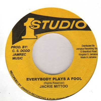 Image of Front Cover of 7" - /VG - JACKIE MITTOO, Everybody Plays A Fool / Home Made (Studio One; , Jamaica 2014), Fogged from press, like all copies. Surface noise, more noticeable on side B. SWOL.,  - 1716660C