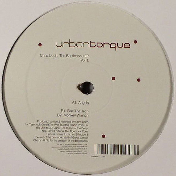 Image of Back Cover of 12" - /VG - CHRIS UDOH, The Beetleeoou EP. Vol. 1 (Urbantorque; URTR022, UK 2006, Company Sleeve), ,  - 1726432E