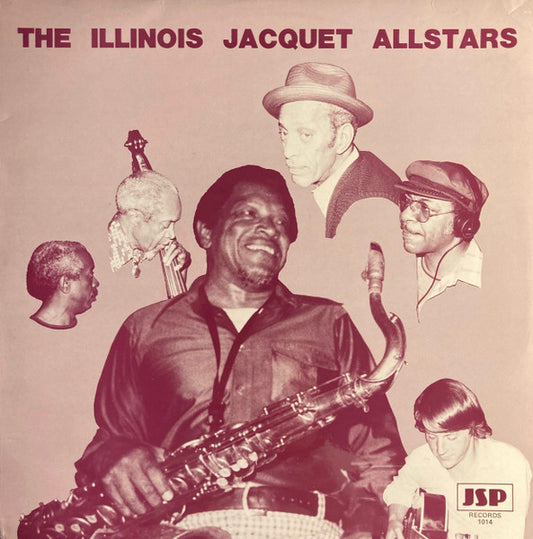 Image of Front Cover of LP - VG/VG - THE ILLINOIS JACQUET ALLSTARS, The Illinois Jacquet Allstars (JSP Records; 1014, UK 1980), Some staining and sticker glue on sleeve; light wear too,  - 1716677C